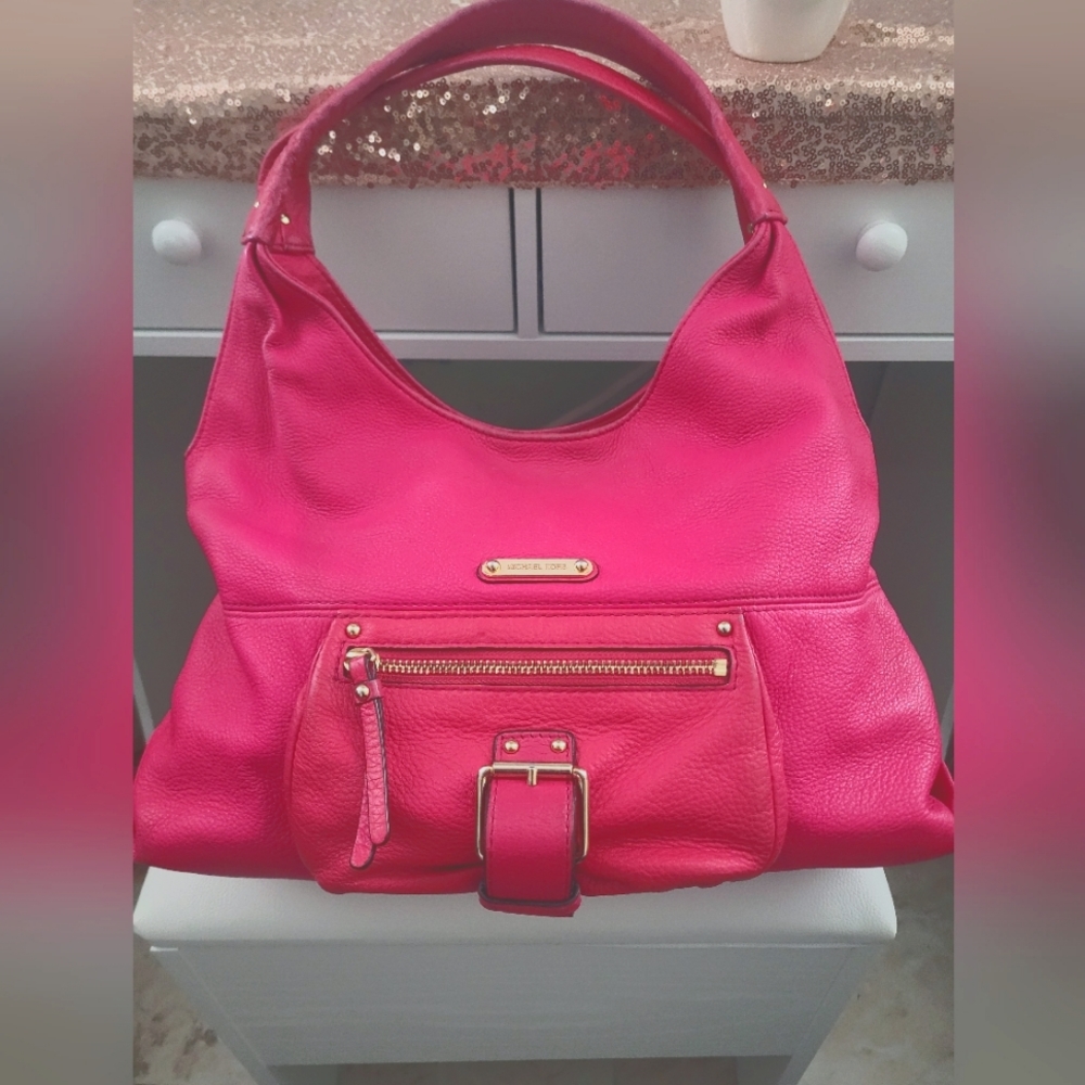 Fun Pink* MK Michael Kors Leather Hobo bag